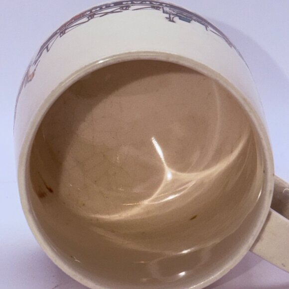 Vtg 1969 Japan Ambassador Skyline Mug Brown Orange Cityscape Ceramic Coffee Cup - Picture 2 of 7